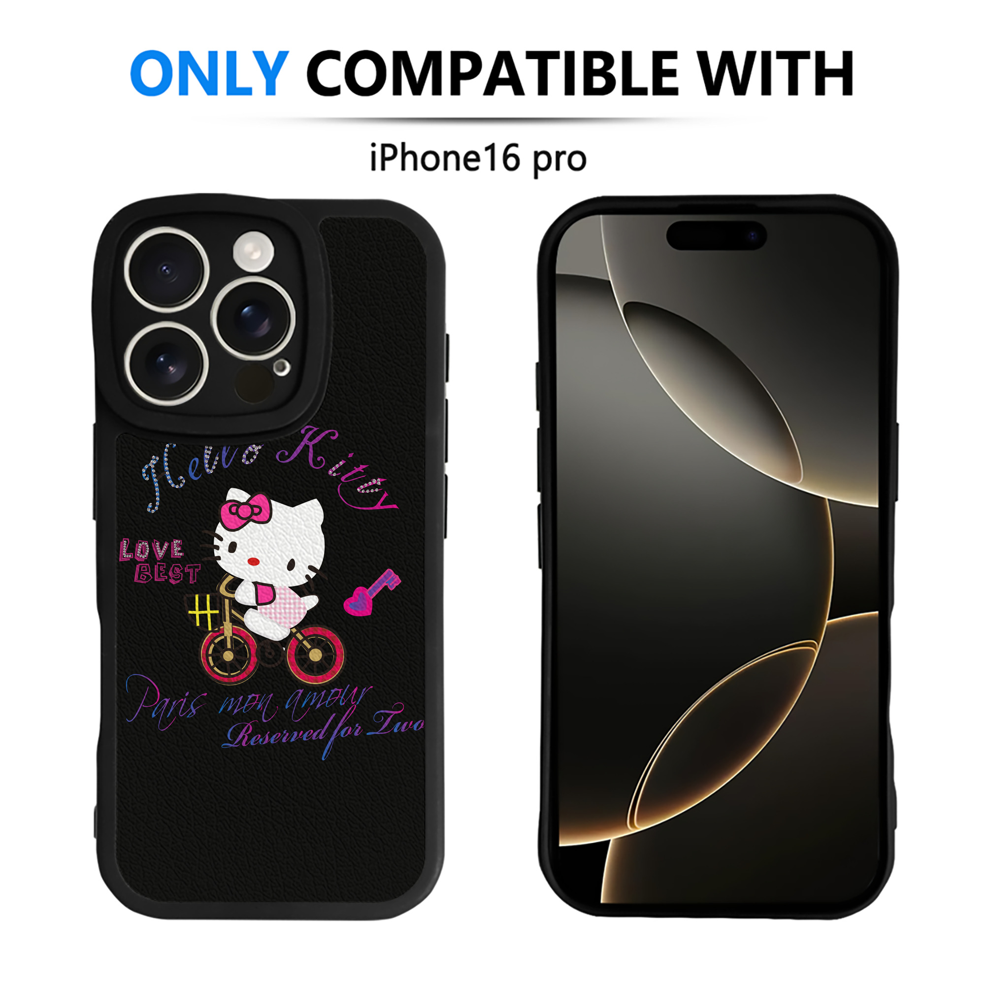 （画像用） Hello Kitty ハローキティ 【iPhone 16シリーズ対応】シリコンスマホケース（レザー調） 材質：シリコン